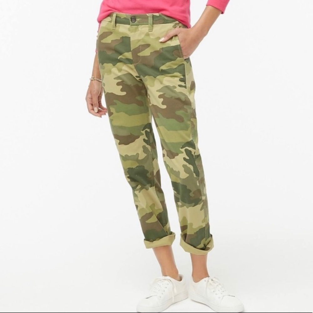 JCrew Factory Camo High Rise Girlfriend Chino Pant
